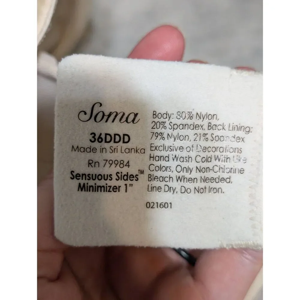 Soma Intimates Size 36DDD Sensuous Sides Minimizer Bra 1